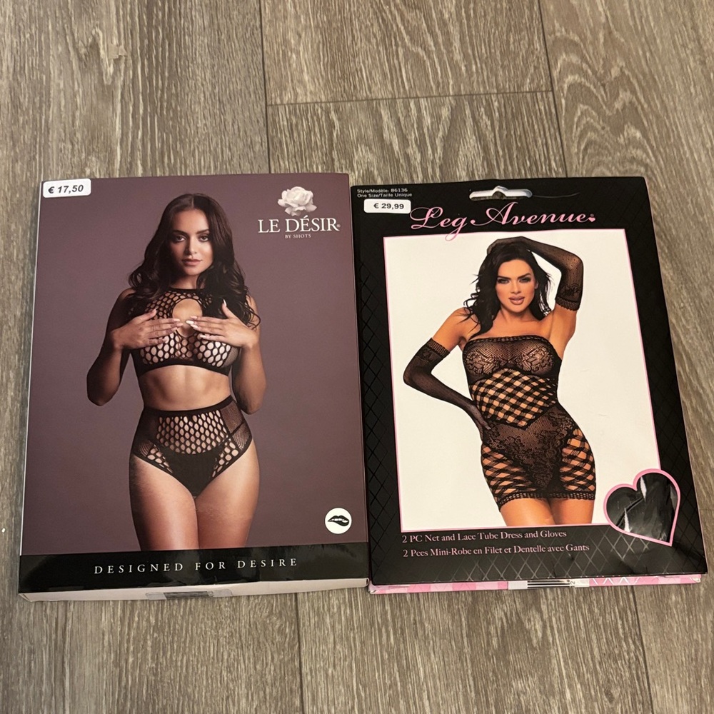 Leg Avenue Lace Dress and Fishnet Lingerie Set
